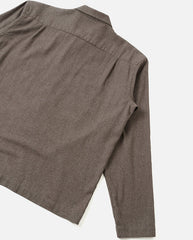 MONTY TENCEL ZIP SHIRT - BROWN