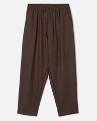 TWEED PLEATED TRACK PANT - BROWN