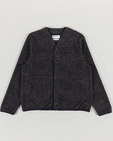 FLEECE CARDIGAN - SCARLET