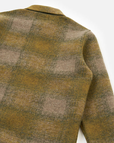 MELTON CHECK TAG JACKET - OLIVE