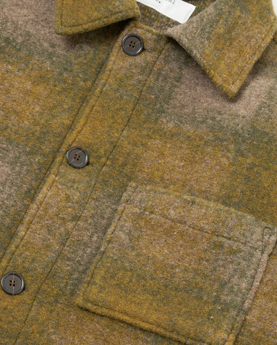 MELTON CHECK TAG JACKET - OLIVE
