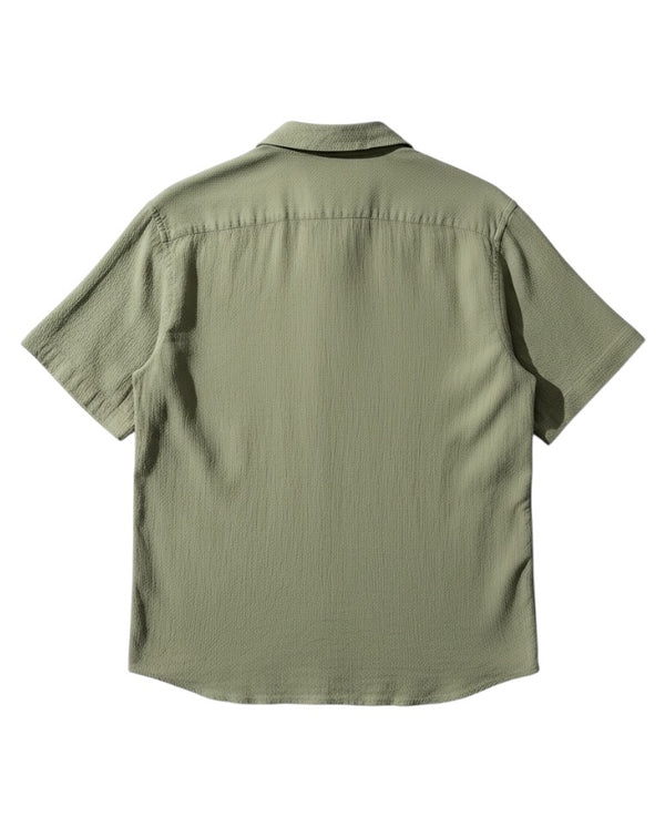 Summer Seersucker Shirt - Sage