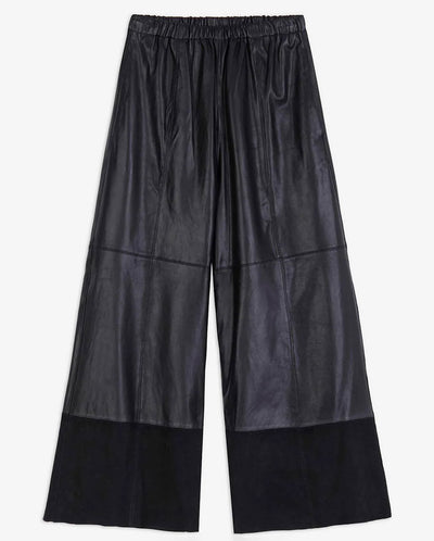 Leather Cropped Trouser BLACK