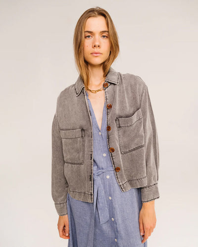 Sierra Chambray Jacket - Washed Black