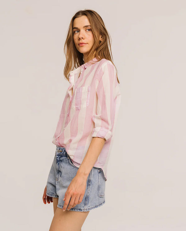 Manon Stripe Shirt - Cherry Rose