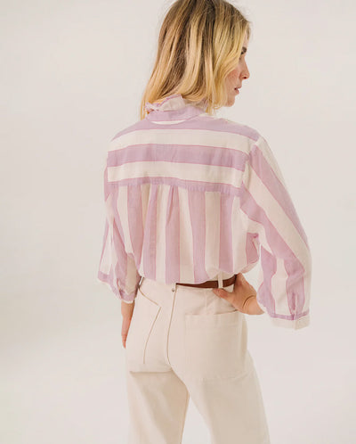 Loretta Wide Stripe Blouse - Rose