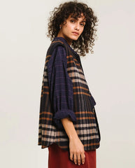 Antonia Reversible Vest - Blue Check