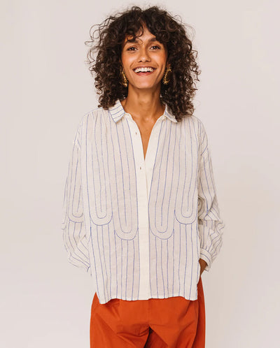 ALI Mistral Stripe Blouse - Blue Stripe
