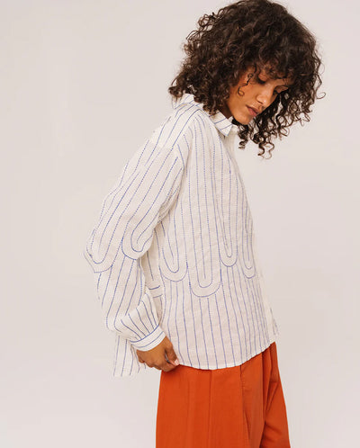 ALI Mistral Stripe Blouse - Blue Stripe