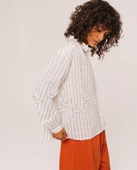 ALI Mistral Stripe Blouse - Blue Stripe