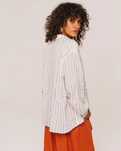 ALI Mistral Stripe Blouse - Blue Stripe