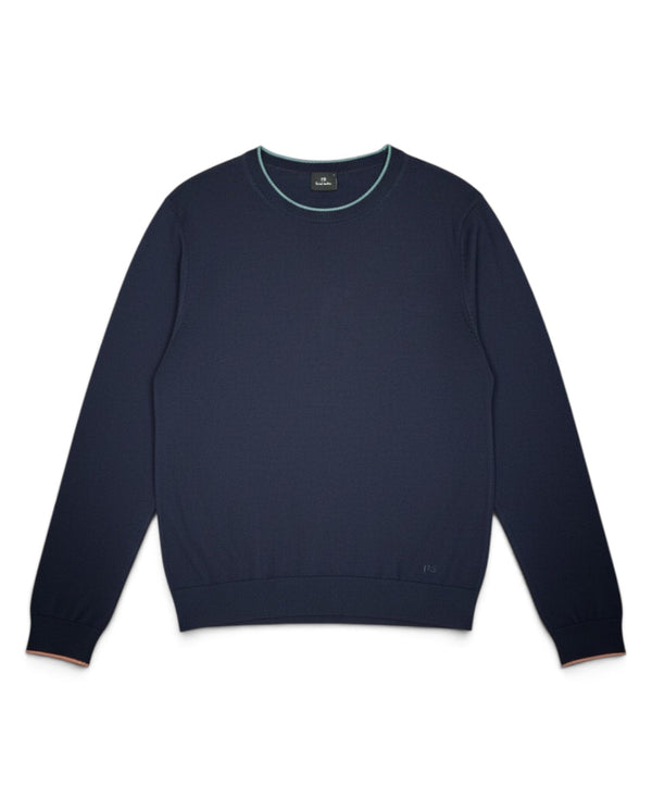 Merino CREW NECK SWEATER - Very Dark Navy