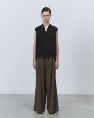 Silk Waistcoat Blouse BLACK