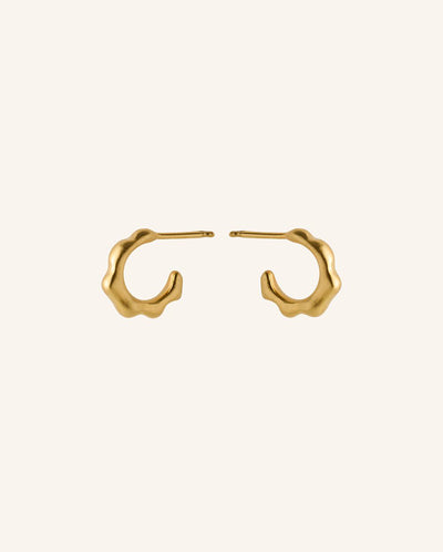 Small Aqua Hoops GOLD