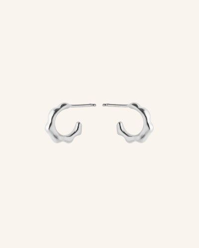 Small Aqua Hoops SILVER
