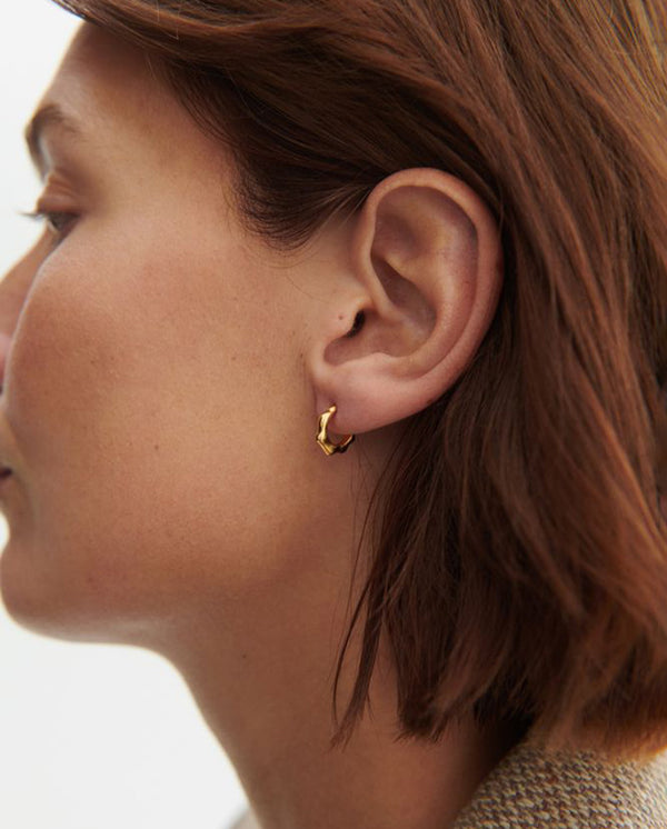 Small Aqua Hoops GOLD