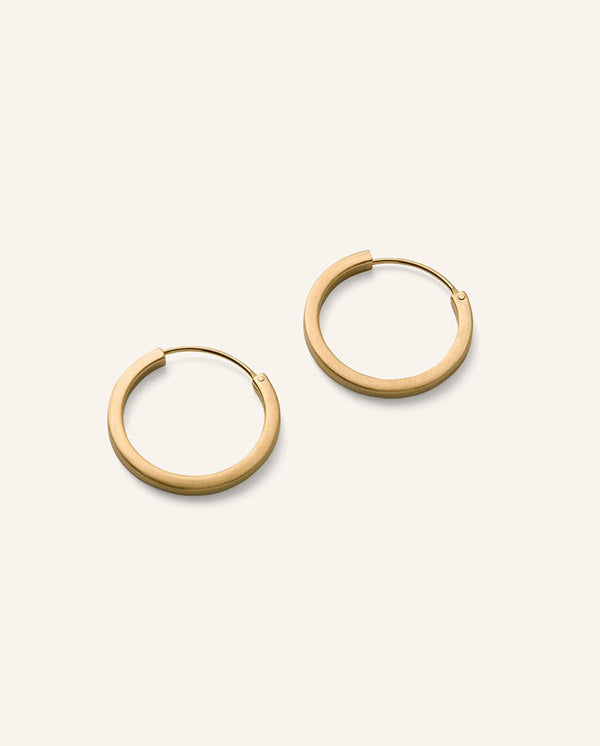 Small Circle Line Hoops - Gold