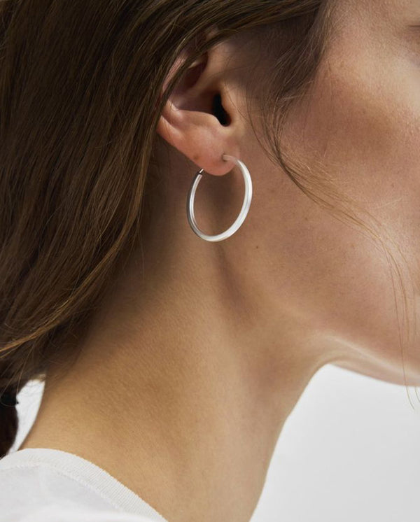 Small Circle Line Hoops - Gold