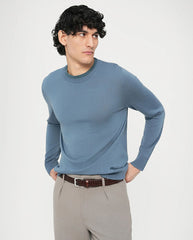 CREW NECK SWEATER - Grey/Blue