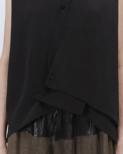 Silk Waistcoat Blouse BLACK
