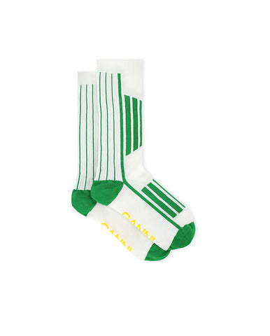 Multi Jacquard Socks Ivory / Green