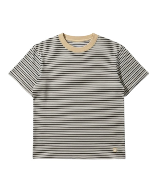 Heritage stripe Tee - Gravel / Marine Deep