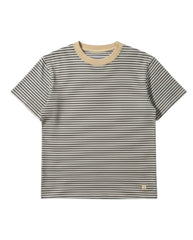 Heritage stripe Tee - Gravel / Marine Deep