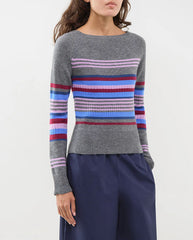 Yesley Wide Neck Jumper - Bold Stripe