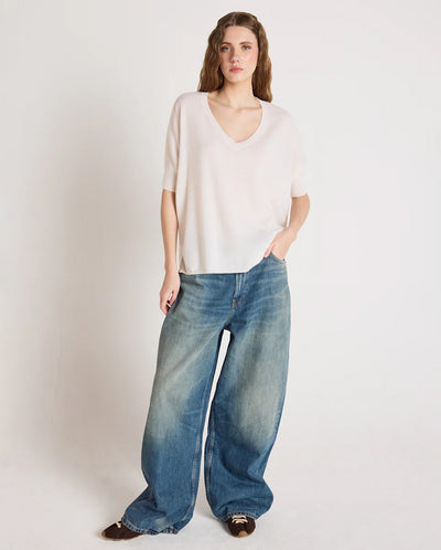 Kate Cashmere V Neck - Cream