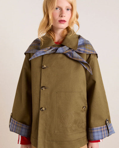 Jerry Crop Trench Coat - Olive