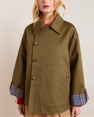 Jerry Crop Trench Coat - Olive