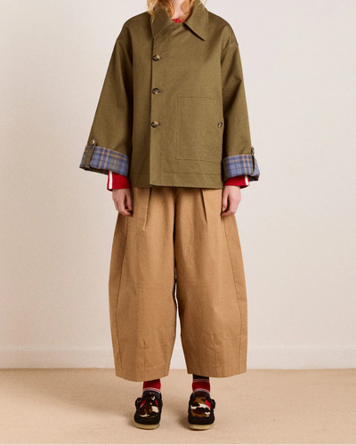 Jerry Crop Trench Coat - Olive