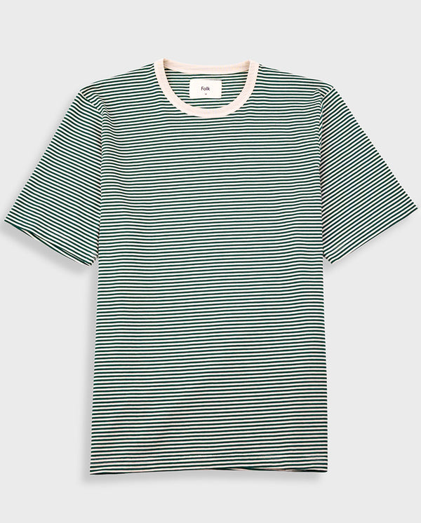 1 x 1 Stripe Tee - Pthayo Green/Ecru