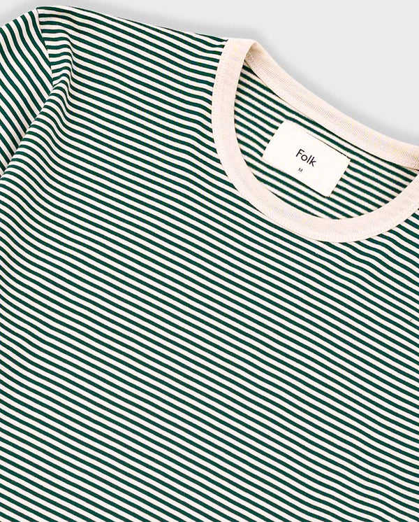1 x 1 Stripe Tee - Pthayo Green/Ecru