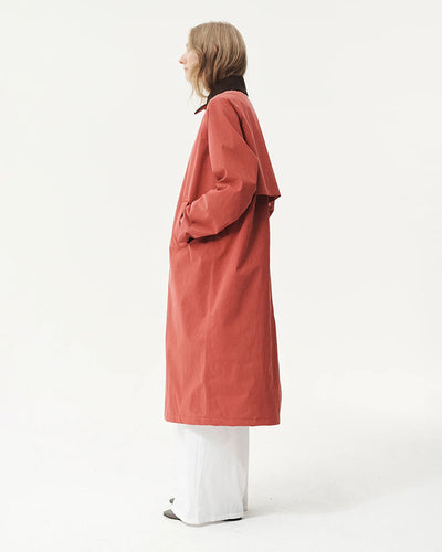 Long Waterproof Coat - Cherry