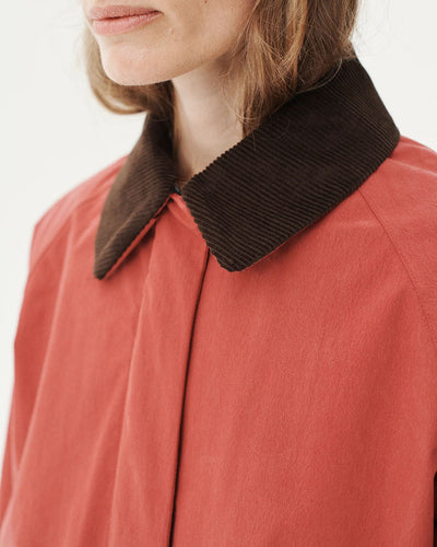 Long Waterproof Coat - Cherry