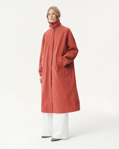 Long Waterproof Coat - Cherry