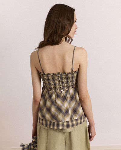 Azalea Cami - Cardamon Check Mixed