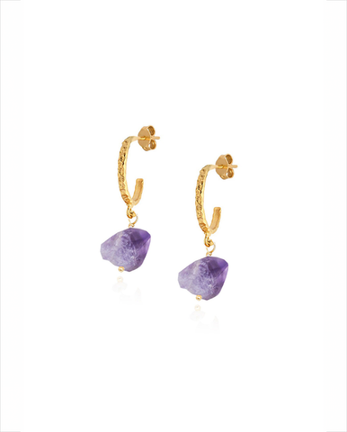 Lukumaki Myrtilo Necklace - Gold with Amethyst