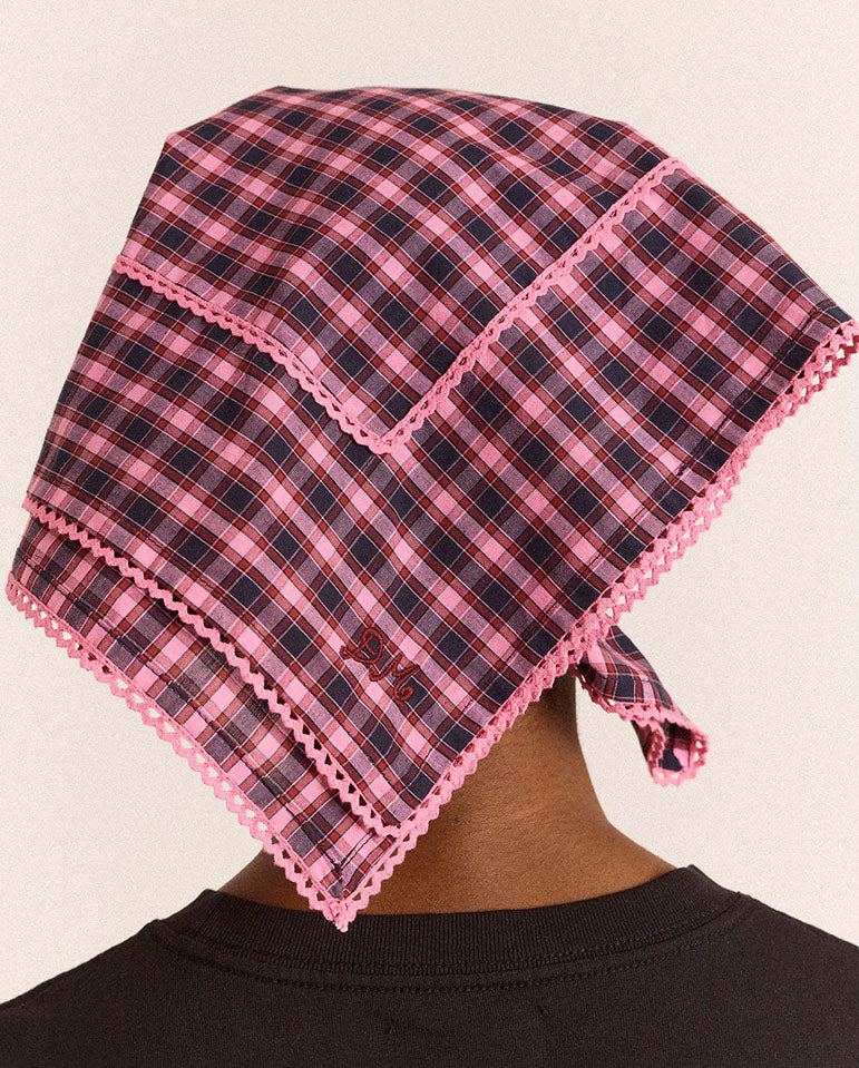 Headscarf - Magenta Check