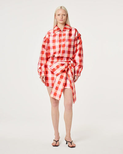 Jay Jacket - Tangerine / Cosy white Check