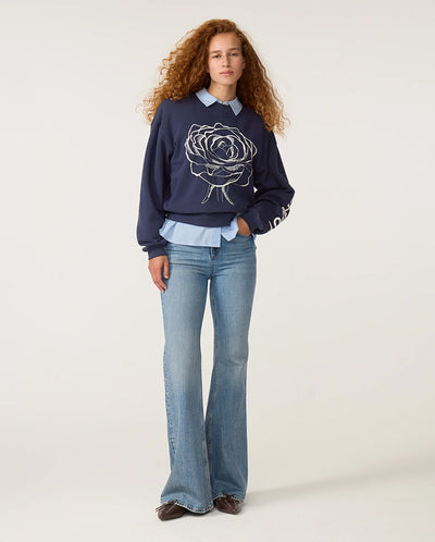 Luna Flower Sweater - Maritime Blue