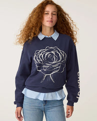 Luna Flower Sweater - Maritime Blue