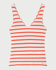Lena Vest - Cosy White/Tangerine