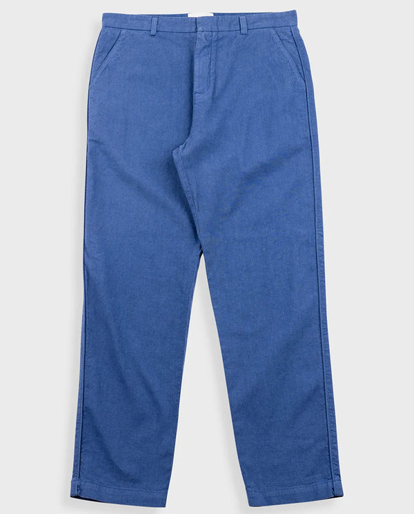 COTTON LINEN TROUSER  - WOAD