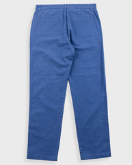 COTTON LINEN TROUSER  - WOAD