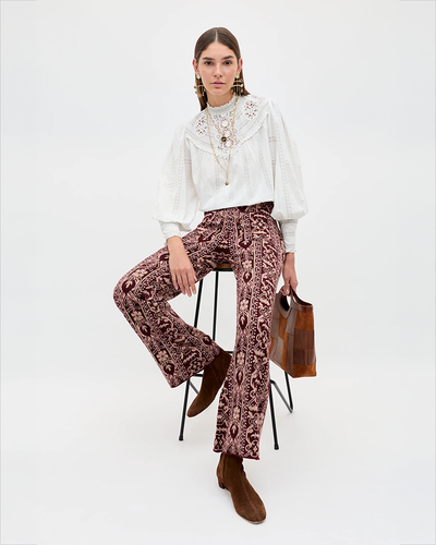 Ceara Trouser Tapestry - Bloom Bordeaux