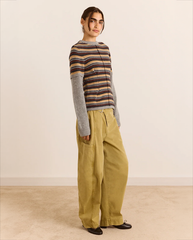 Clara Double Sleeve Merino Wool Jumper - Stripe
