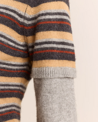 Clara Double Sleeve Merino Wool Jumper - Stripe