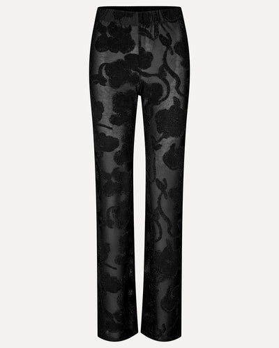 Lurex Devore Jersey Pant - Black